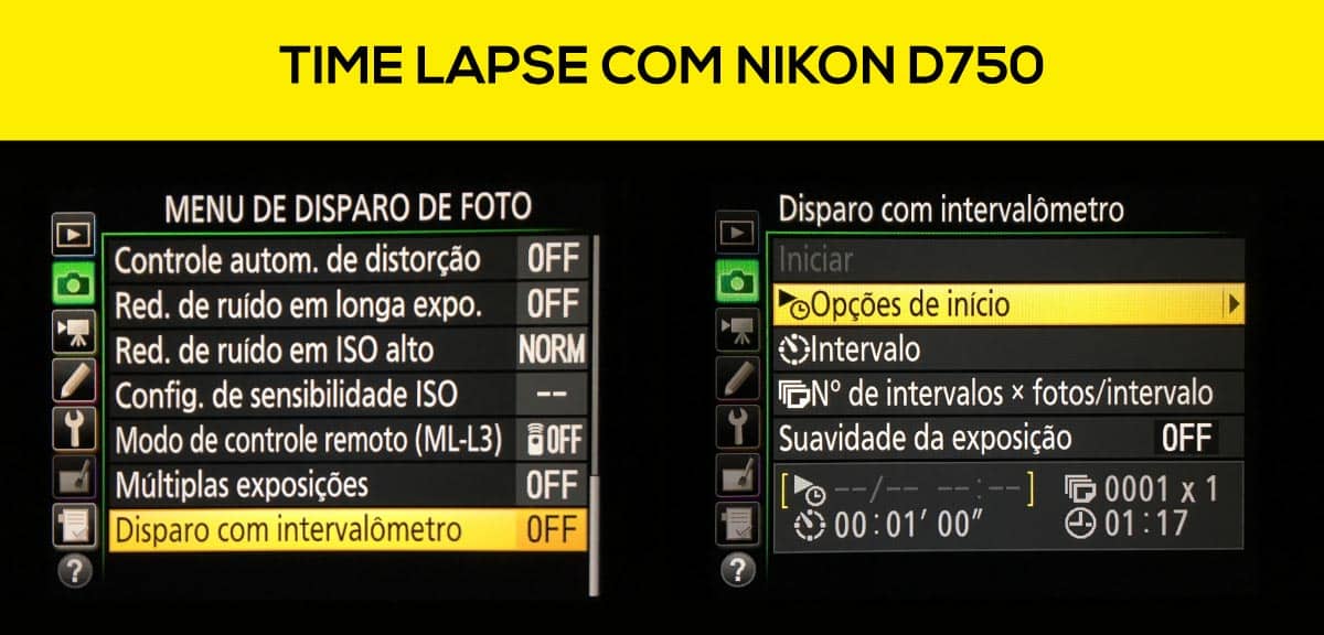 Timelapse com Nikon D750
