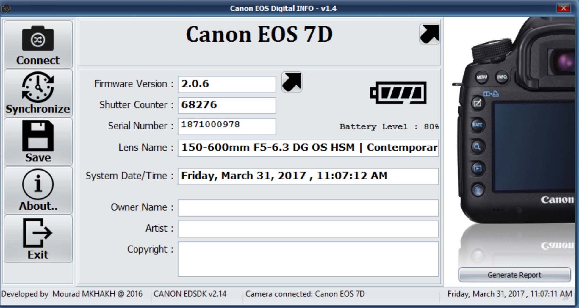 canon eos camera info v1.2 windows